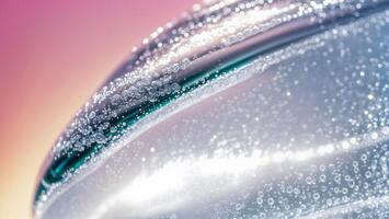 Water Fluid Texture with Bokeh Light Effects in Close-Up View photo