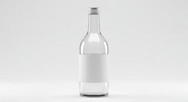Elegant glass bottle mock-up, ready for branding, isolated on clean background photo
