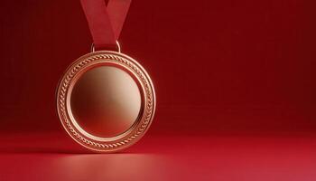 Bronze medal mockup rendering low resolution environment studio setup artistic perspective photo