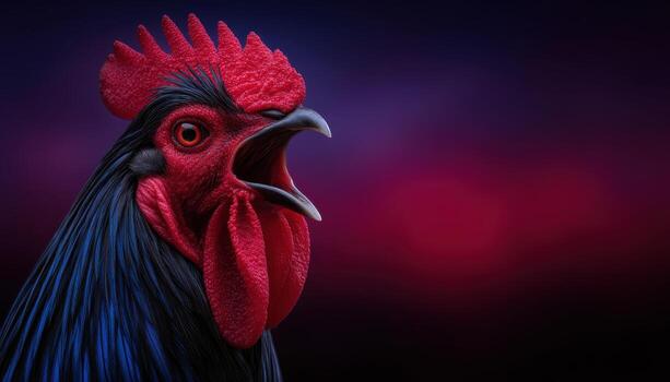 Dynamic action of a fierce rooster in midcrow vibrant environment close-up shot for wildlife enthusiasts photo