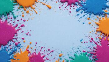 Dynamic abstract art creation vibrant color splash studio digital art overhead view creative expression photo