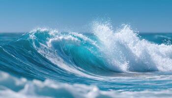 Surfer riding a wave at the beach dynamic action shot vibrant ocean environment aerial view photo