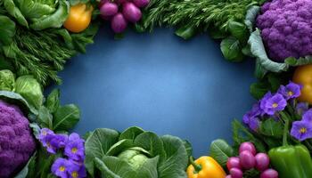 Vibrant farmers market display of colorful vegetables local market photo bright environment overhead view fresh produce