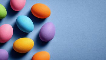 Colorful easter egg silhouettes muted background graphic art festive atmosphere top view playful design photo