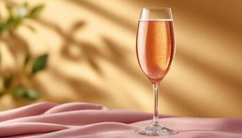 Luxurious bellini cocktail in chic glass elegant setting drink photography glamorous atmosphere photo