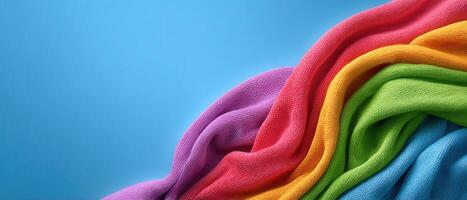 Colorful jersey fabric display casual setting textile photography vibrant background close-up view photo