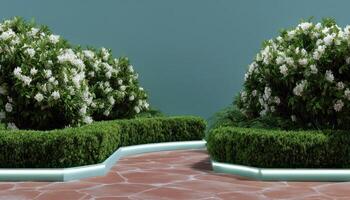 Geometric garden design with lighting strips garden outdoor modern serenity photo