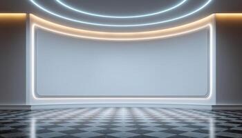Illuminated white entrance wall design modern interior soft light atmosphere elegant view photo