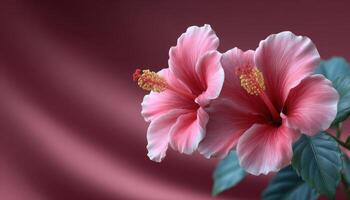 Stunning hibiscus flowers modern background banner-ready image vibrant colors text space photo