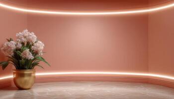Elegant wedding photo booth setup with minimal decor warm lighting indoor setting