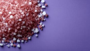 Closeup of crystal salt on pastel surface minimalist style soft colors low resolution photo