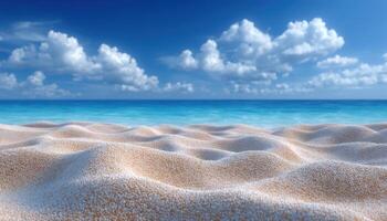 Serene beach scene tropical paradise nature photography bright environment wide angle view photo
