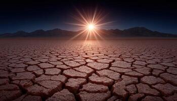 Drought conditions impacting cracked earth under blazing sun desert landscape nature photography photo