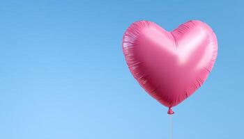 Floating heart balloon in clear sky romantic concept minimalist design bright atmosphere photo