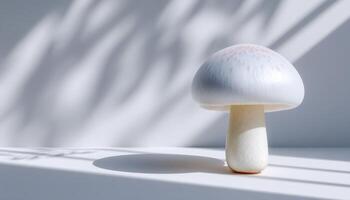 Artistic mushroom photography with minimalist shadows indoor still life bright environment photo