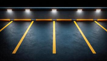 Minimalist top-down shot of a parking lot at night urban environment photography photo