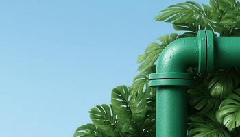 Ecofriendly water pipes surrounded by greenery nature low-resolution image fresh environment photo