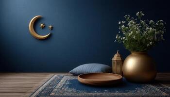 Crescent and stars wall decal for ramadan cozy living room decor elegant design photo