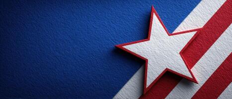 July star and stripe paper cutout artistic display celebration theme patriotic background photo