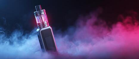 Illuminated vape design showcasing glowing fog in stylish environment dr standard photo