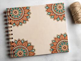 Elegant Mandala Notebook with Natural Twine photo
