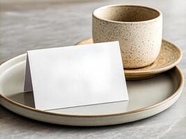 Elegant Table Setting with Blank Card for Custom Messages photo