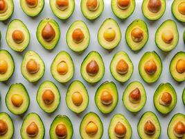 Vibrant Avocado Halves. Fresh, Healthy Seamless Pattern. Delicious food background photo
