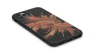 Elegant mobile phone case with stylish colorful particle burst design photo