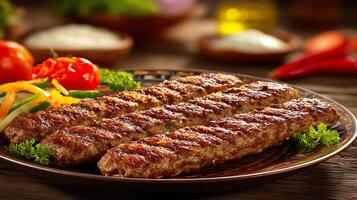 Appetizing Kabab Close-Up Styled for Food Presentation photo
