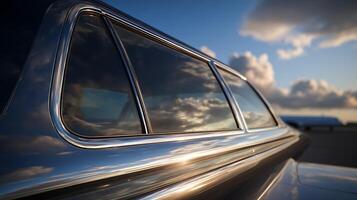 Micro textured Plane Window Border Framing Peaceful Nimbus Cloud Layers photo