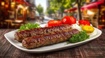 Artisan Kabab Plating with Deep Color and Flavor photo