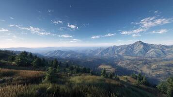 The view from the top of a mountain in red dead redemption 2 photo