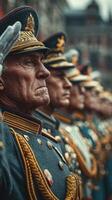 Soldiers in ceremonial uniforms participate in a formal military event showcasing discipline and pride photo