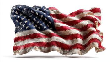 American flag waving proudly with vintage texture highlighting national pride and heritage photo