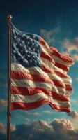 Symbol of freedom and unity flutters in the wind against a clear sky photo