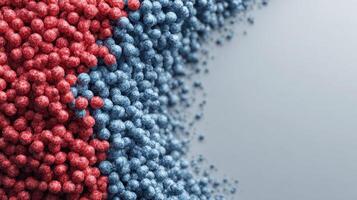 Red and blue spheres scatter artistically across a smooth surface creating vibrant patterns and textures photo