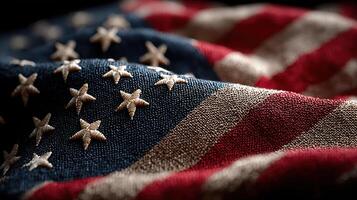 American flag folded with detail showing stars and stripes during daylight hours photo