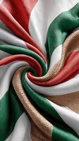 Vibrant fabric swirling showcasing the colors of a national flag during a celebration or cultural event photo