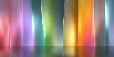 Colorful light display with flowing patterns in a dark space during the evening photo