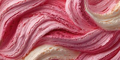 Swirls of pink and white frosting create a vibrant dessert backdrop at a summer celebration photo