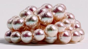 Sculptural arrangement of shiny spheres creates an intriguing visual display in a minimalist setting photo