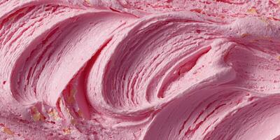 Soft, creamy pink frosting swirls on a dessert surface at a bakery during the afternoon photo
