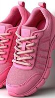 Bright pink athletic shoes with textured design ideal for workouts and casual wear photo