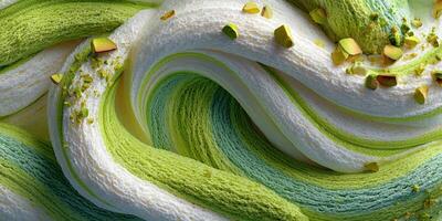 Delicious swirls of green and white dessert ready to be enjoyed at a summer gathering or celebration photo