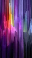 Vibrant abstract artwork featuring layered colorful patterns illuminated by soft light in a creative space photo