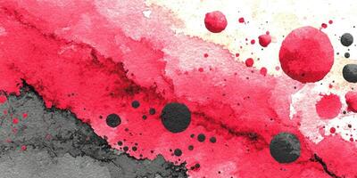 Colorful abstract watercolor painting with splashes and circular shapes creating a vibrant artistic expression photo