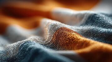 Textile pattern showcasing vibrant colors and intricate textures captured in soft lighting photo