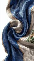 Woven fabric with intricate design showcasing rich textures and colors in a close-up view emphasizing craftsmanship and detail photo
