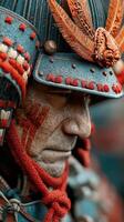 Historical warrior in intricate armor showcasing craftsmanship and cultural heritage during a traditional festival photo