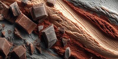 Delicious chocolate and cocoa blend preparing for a decadent dessert experience at a dessert shop photo